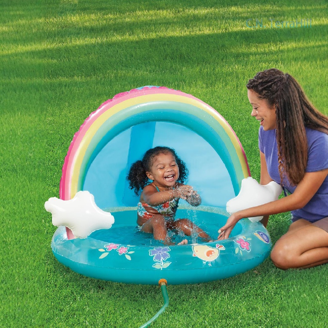 Kids Outdoor Water Play Table - Opblaasbaar spetterbad voor kinderen met regenboog