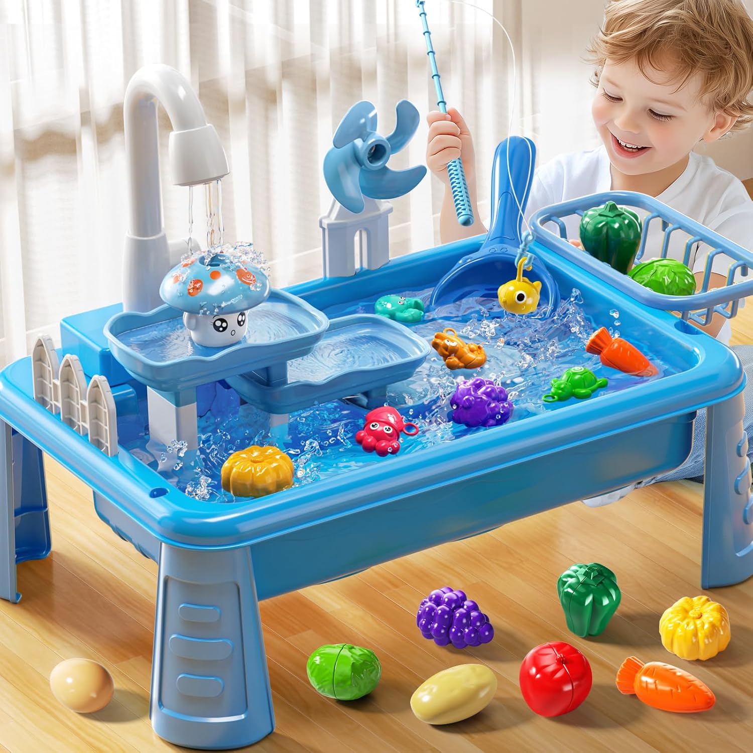 Kids Outdoor Water Play Table - Waterbak voor peuters met pomp, waterspeelgoed,