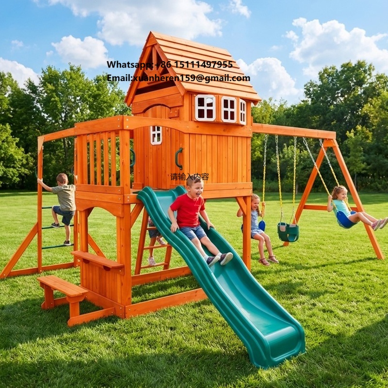 Kids Outdoor Swing Set - Groot buitenspeeltoestel kinderspeelplaats achtertuin commerciële tuin