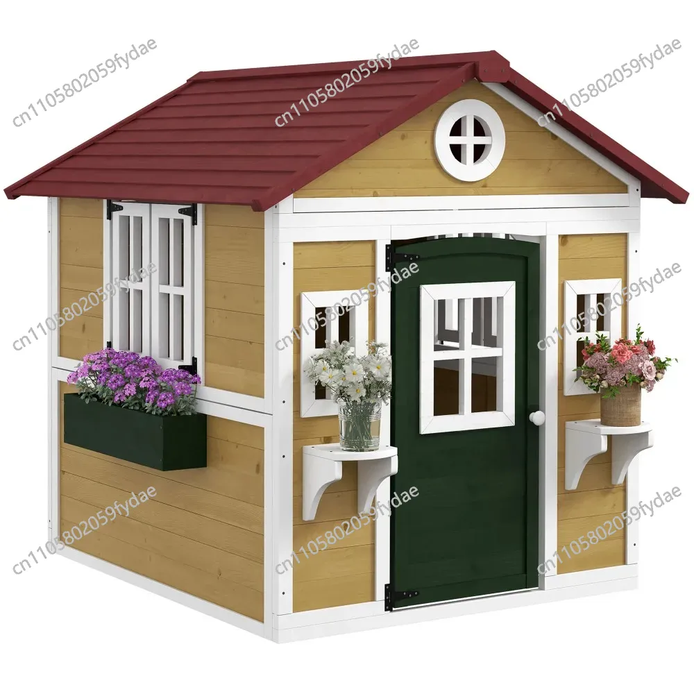 Kids Outdoor Playhouse - Buitenspeelhuis voor kinderen, houten speelhuis met
