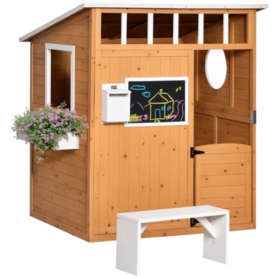 Kids Outdoor Playhouse - Houten buiten speelhuisje voor kinderen met