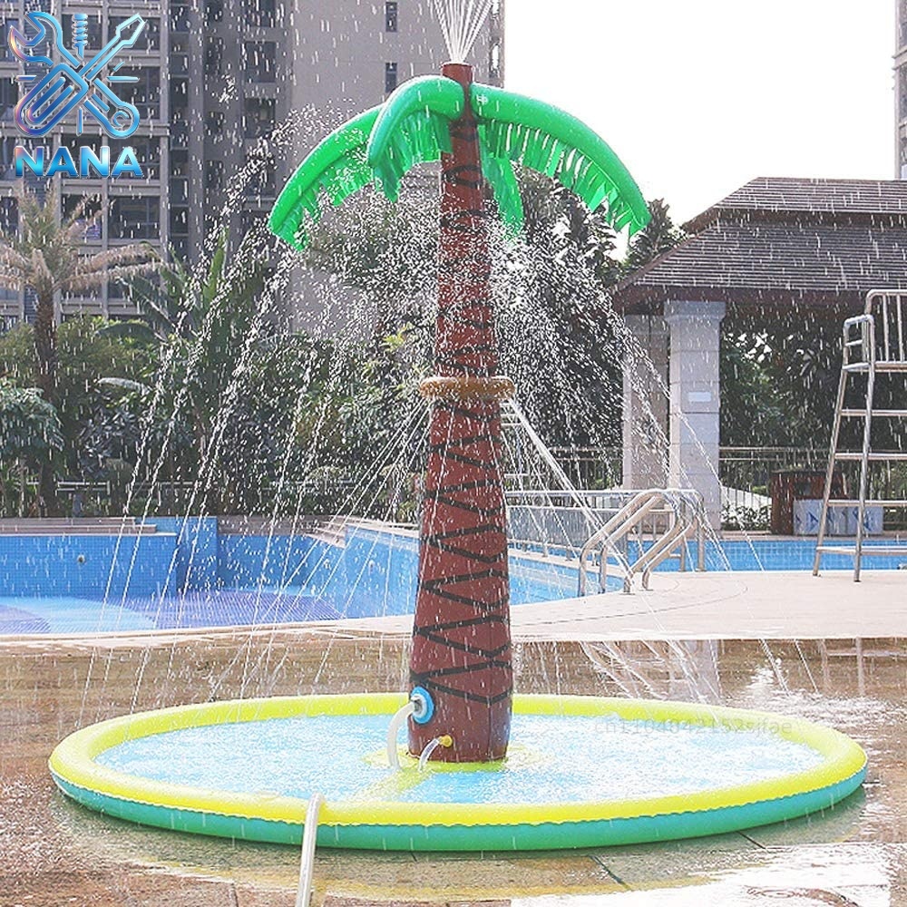Sprinkler Splash Pad - 68 inch opblaasbare kokospalm sproeiermat, spettermat,