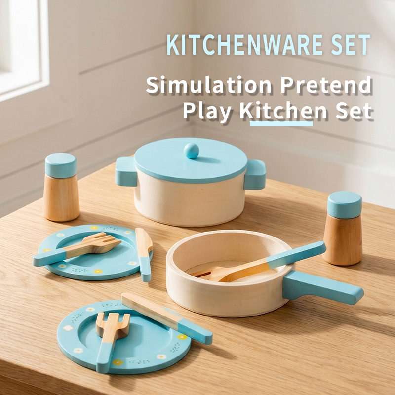 Kids Outdoor Kitchen Set - Houten keukenspeelset voor kinderen, speelgoed voor