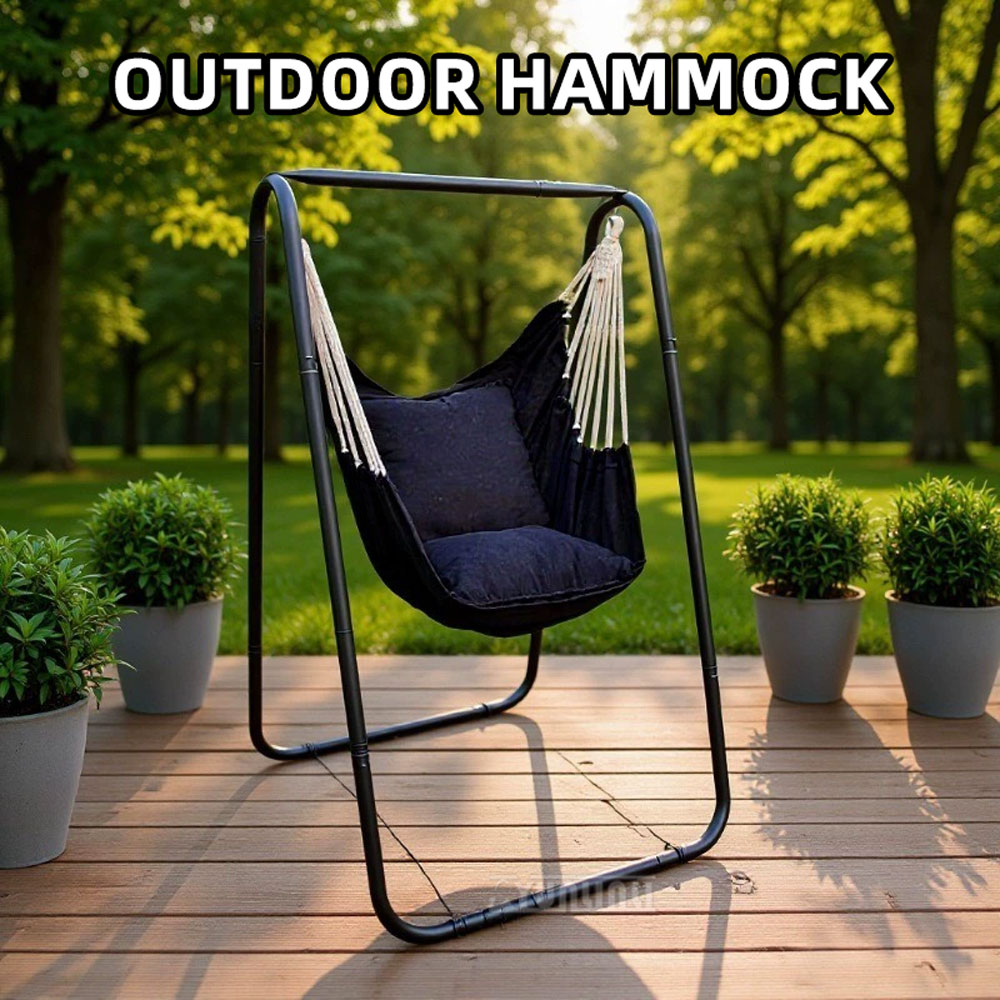 Kids Outdoor Hammock Swing - Hangstoel met schommelstandaard, eenvoudige installatie, binnen-