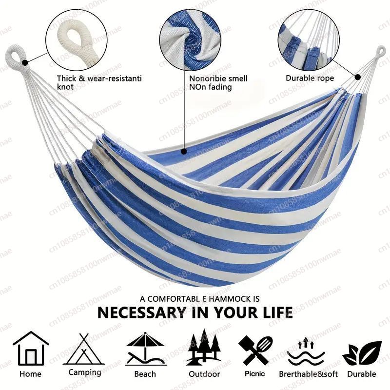 Kids Outdoor Hammock Swing - Dubbele canvas plakloze enkele hangmat buiten