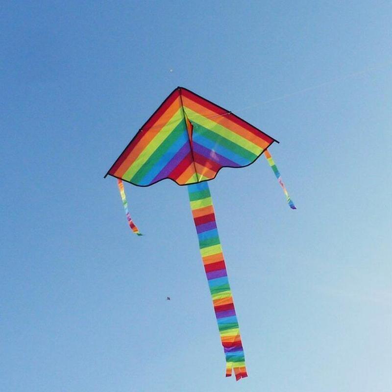 Kite Easy Fly Kids - Gemakkelijk Vliegen! Grote Kleurrijke Regenboog Kite