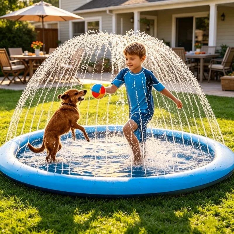Sprinkler Splash Pad - 170×180cm Grote Water Splash Pad Opblaasbare