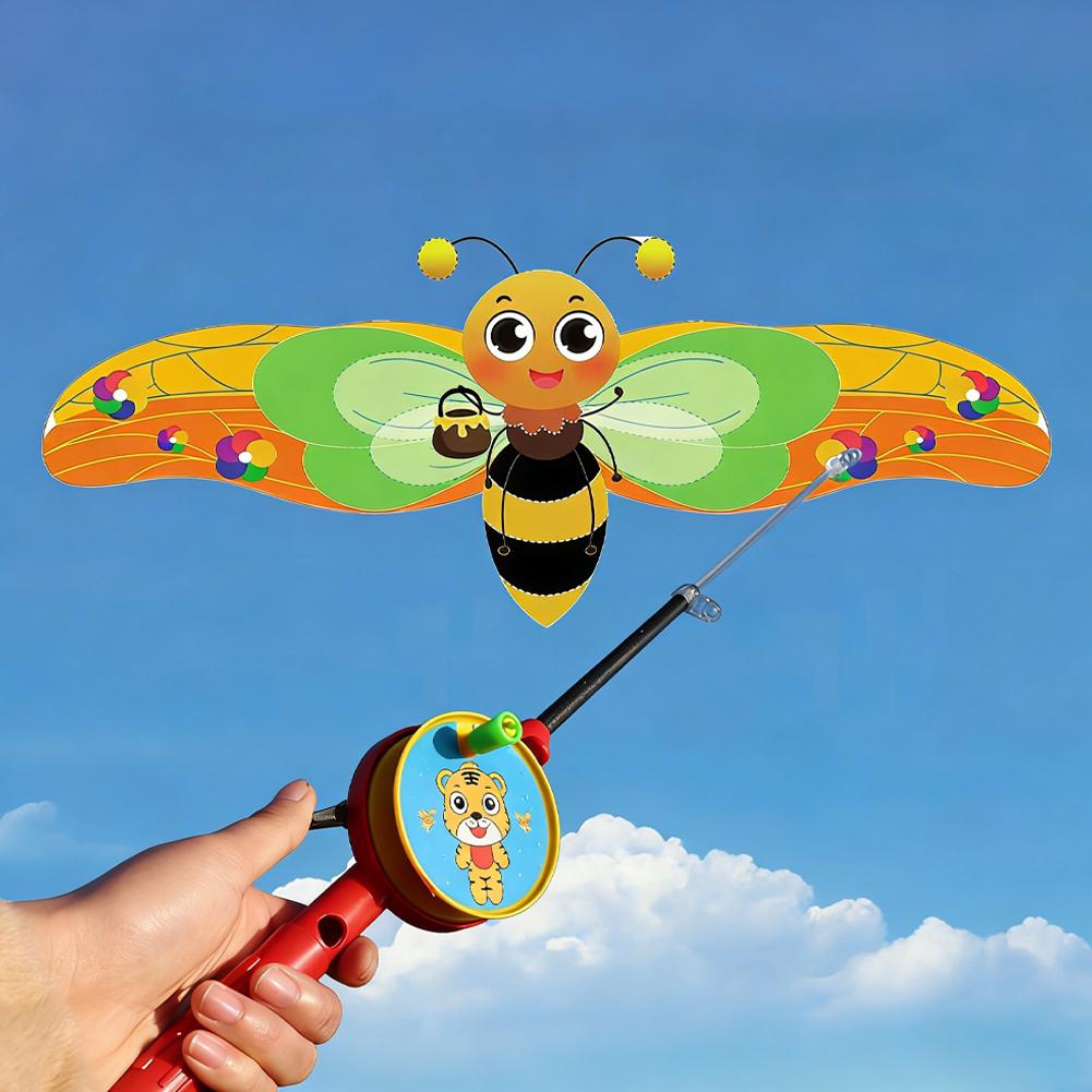 Kite Easy Fly Kids - Mini vliegerhengel voor kinderen, levendige vlinder,