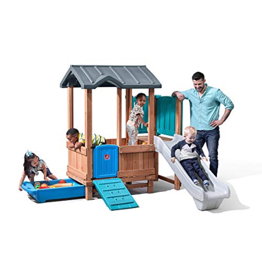 Kids Outdoor Playhouse - Woodland Adventure Speelhuis & Glijbaan, Buitenspeelset