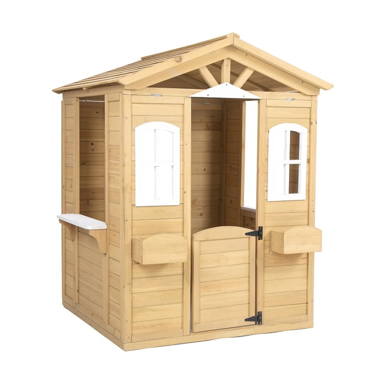 Kids Outdoor Playhouse - Modern klassieke houten speelhuisje voor kinderen,