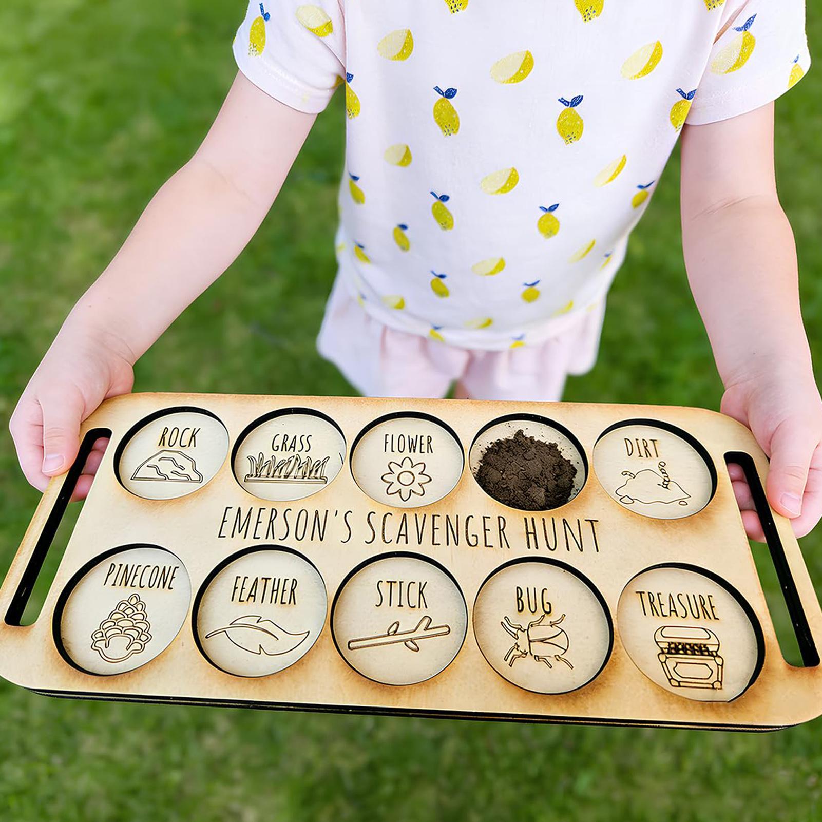 Kids Outdoor Nature Scavenger Hunt - Scavenger Hunt voor kinderen Houten natuurtafel