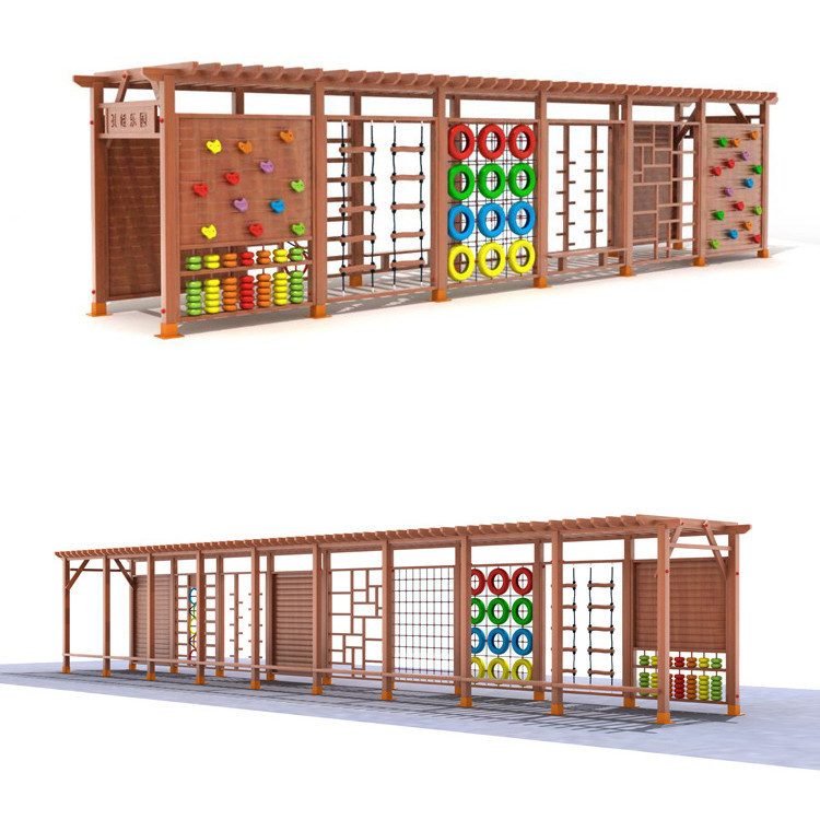 Kids Outdoor Jungle Gym - Buitenspeelplaats met klimrek van hout voor
