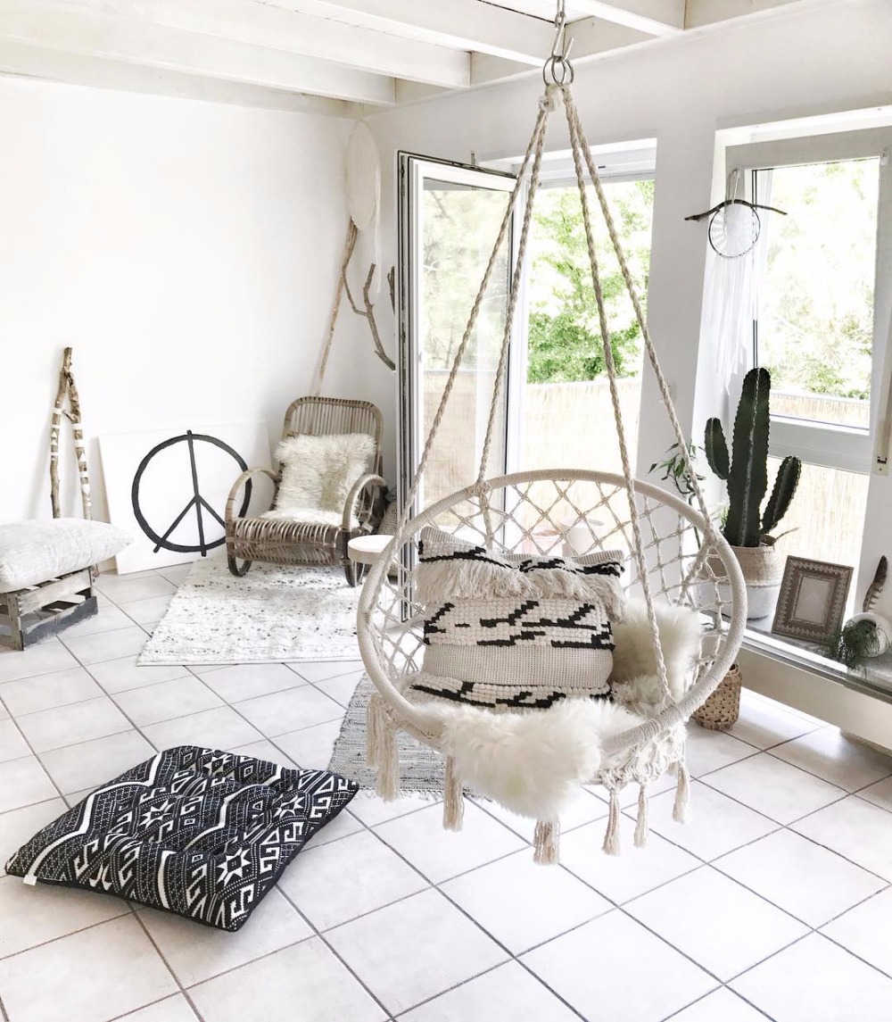Kids Outdoor Hammock Swing - 2025 Nordic Garden Handgemaakte gebreide ronde