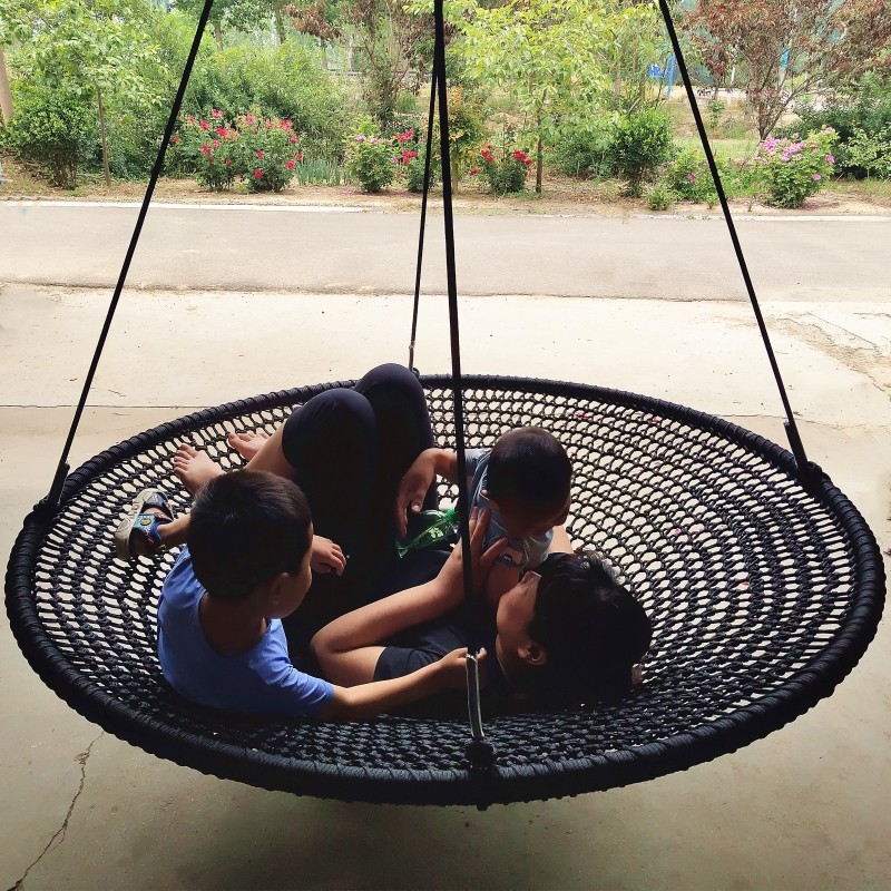Kids Outdoor Nest Swing - Grote ronde schijfschommel buitenspeelplaats nest schotel