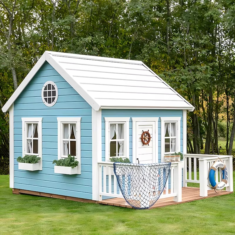Kids Outdoor Playhouse - Buitenhuisje voor kinderen, houten speelhuisje voor