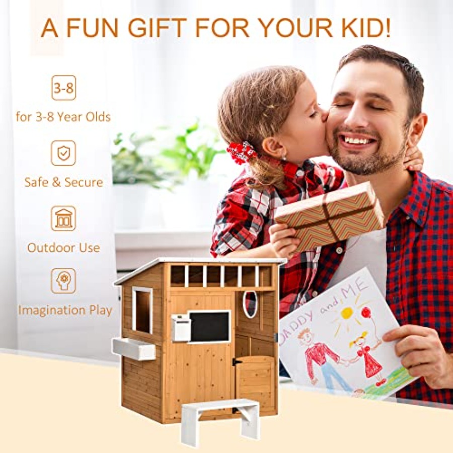 Houten buiten speelhuisje voor - Kids Outdoor Playhouse recensie en prijs