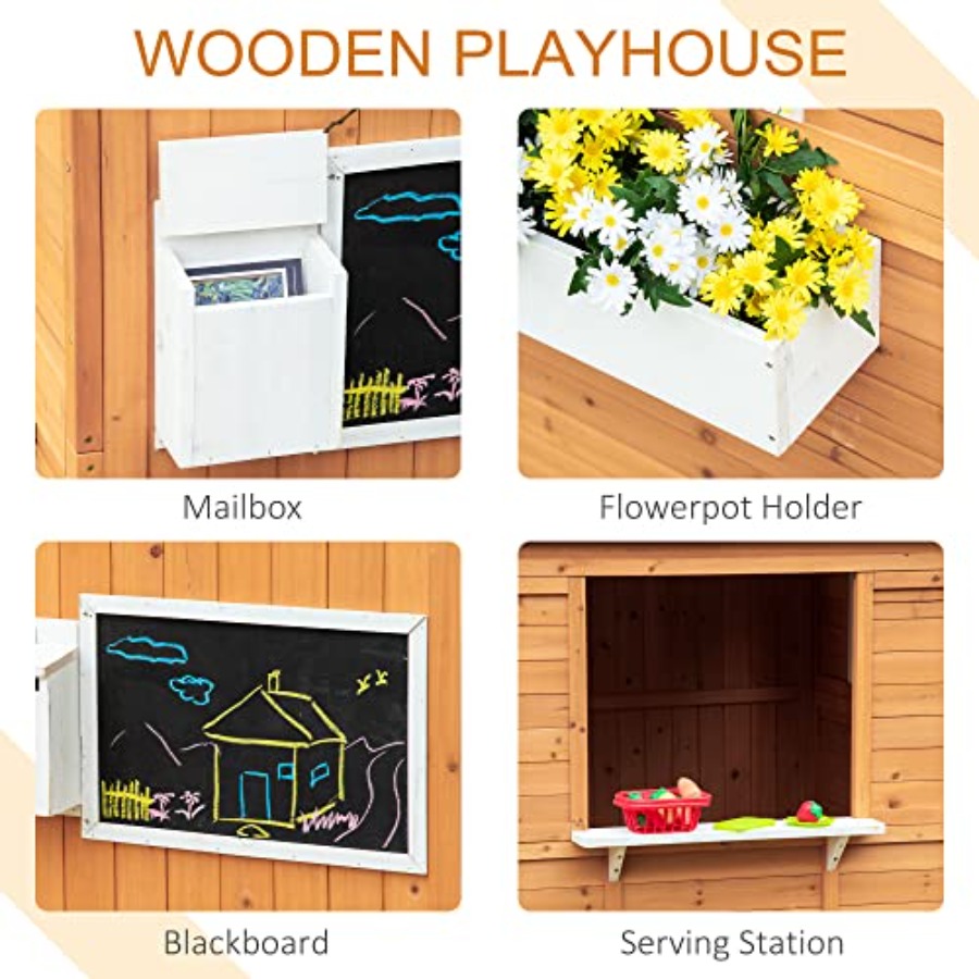 Houten buiten speelhuisje voor - Kids Outdoor Playhouse recensie en prijs