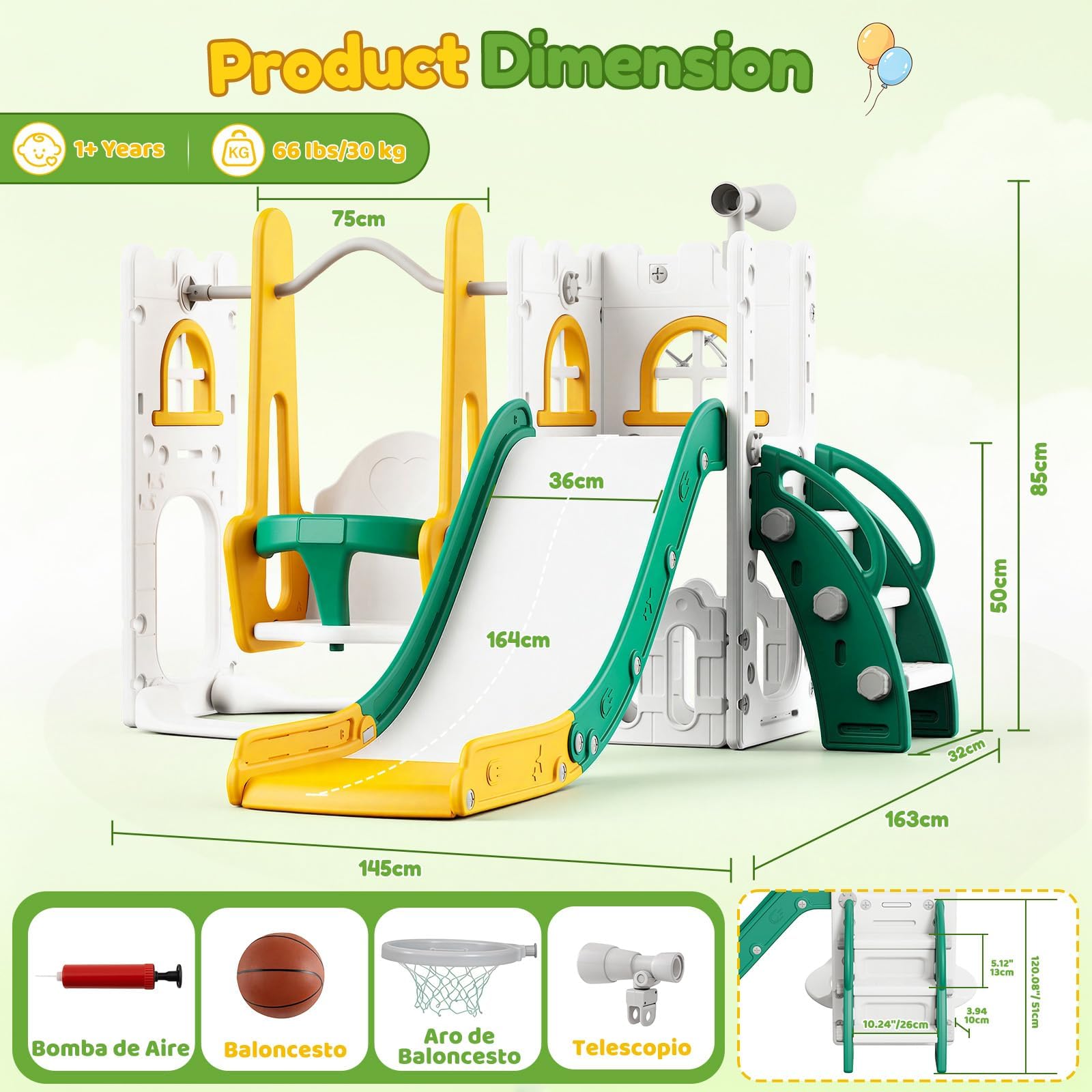 7-in-1 peuterglijbaan en schom - Kids Outdoor Swing Set recensie en prijs
