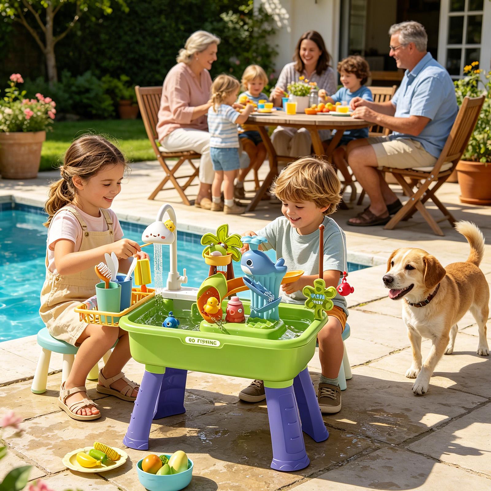 Watertafel voor kinderen met p - Kids Outdoor Water Play Table recensie en prijs