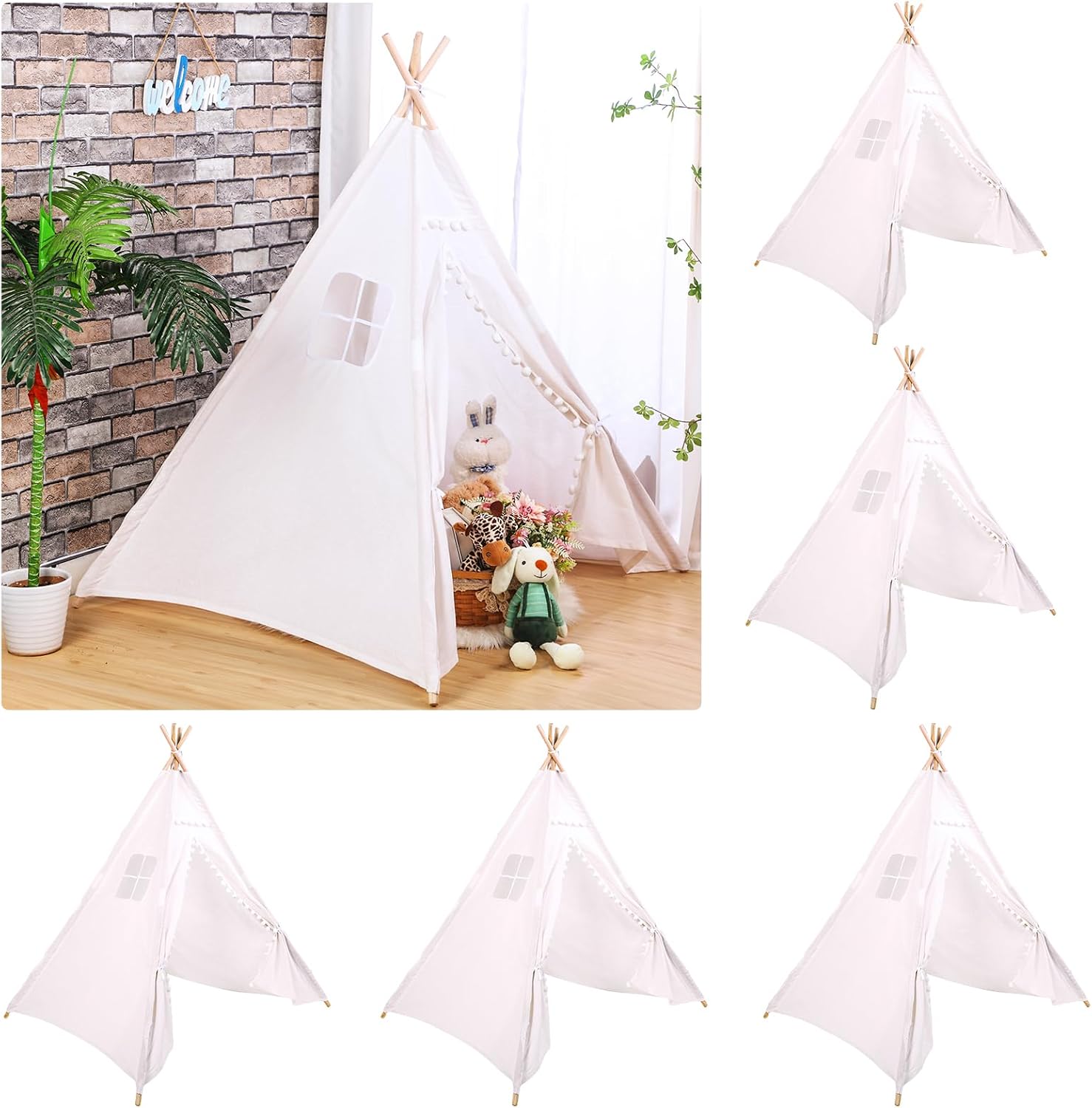 Windyun 6 Pcs Kids Teepee Tent - Kids Outdoor Tent recensie en prijs