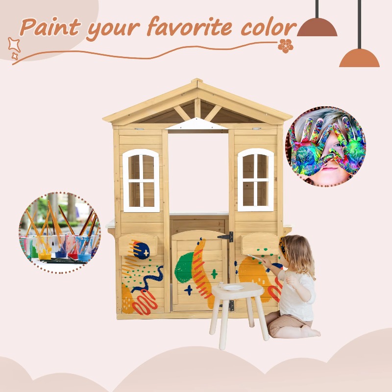 Modern klassieke houten speelh - Kids Outdoor Playhouse recensie en prijs