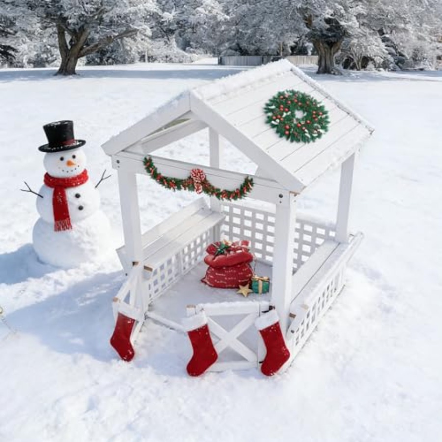 Buitenhuisje van hout voor kin - Kids Outdoor Playhouse recensie en prijs