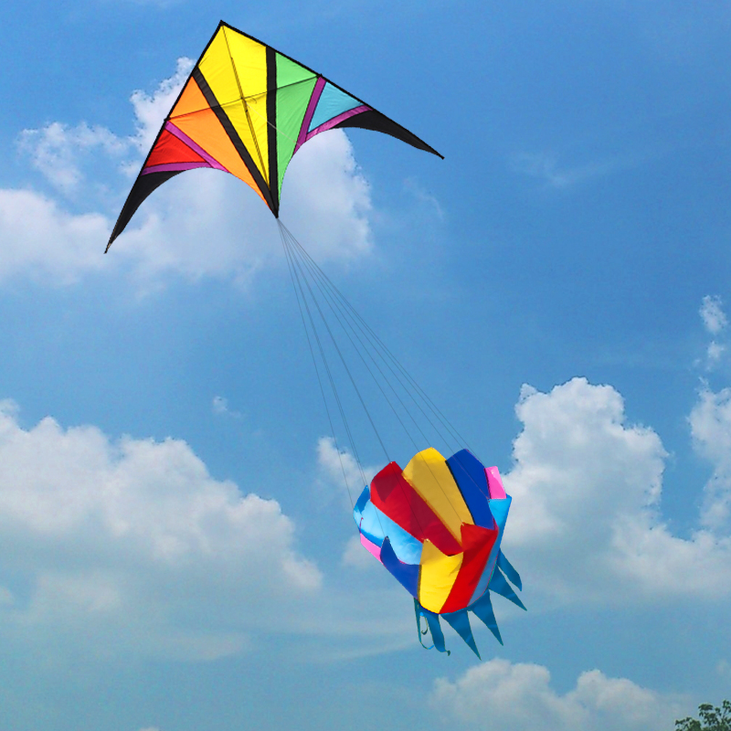 Grote regenboog vlieger nylon  - Kite Easy Fly Kids recensie en prijs
