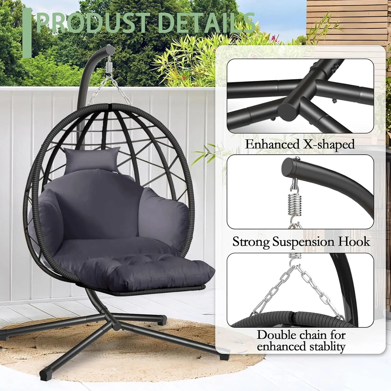 Hangende eierschaalstoel met s - Kids Outdoor Egg Chair recensie en prijs