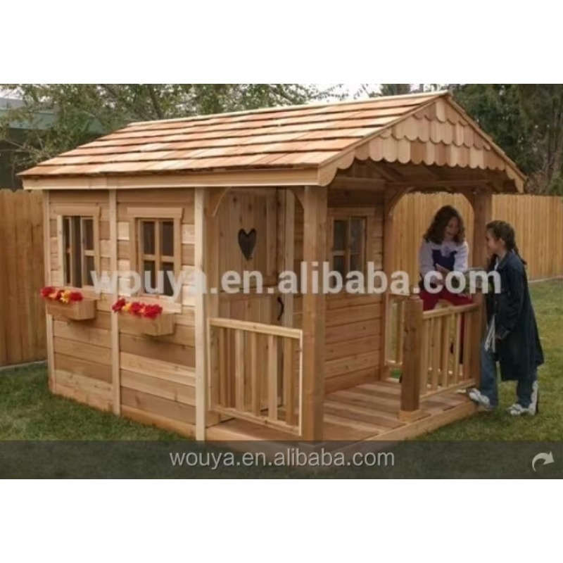 Goedkoop prefab houten speelhu - Kids Outdoor Playhouse recensie en prijs