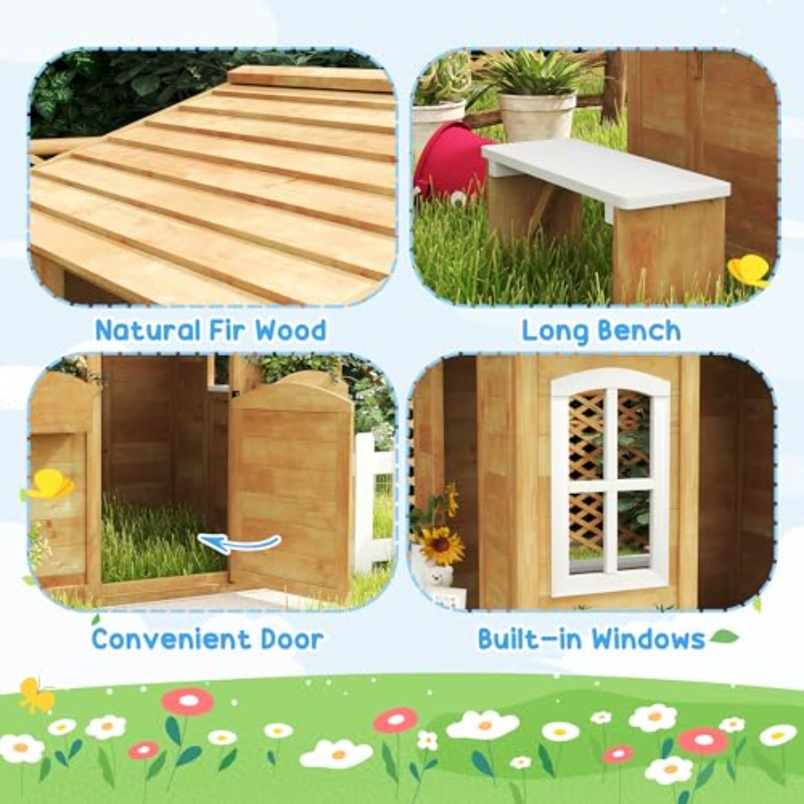 Buitenspeelhuis voor kinderen  - Kids Outdoor Playhouse recensie en prijs